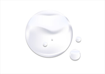 Realistic cosmetic serum drop texture of liquid drops serum gel or collagen skin care