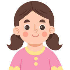 Illustration of a smiling little girl character