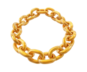Golden Chain Circle A Radiant Frame of Luxurious Links Jewelry Element on transparent background