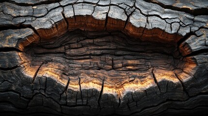 Burnt Wood Detail with Charred Opening