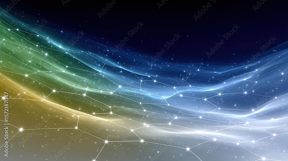 Aufkleber glowing hexagon pattern with dotted lines on white background