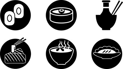 basic japanese food icons set .eps
