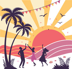 beach party tropical colorful poster  festival vec (1).eps