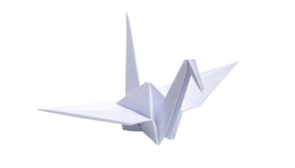 Origami crane isolated on transparent background