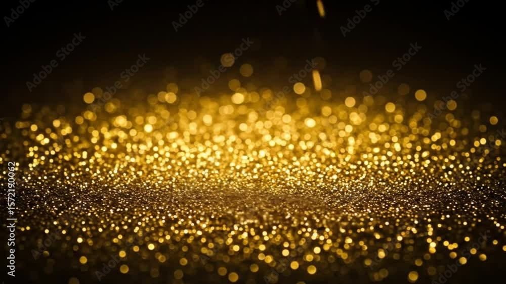 Poster a glittering field of golden bokeh lights scattered on a dark surface creating a festive backdrop
