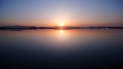 serene sunset over calm water.