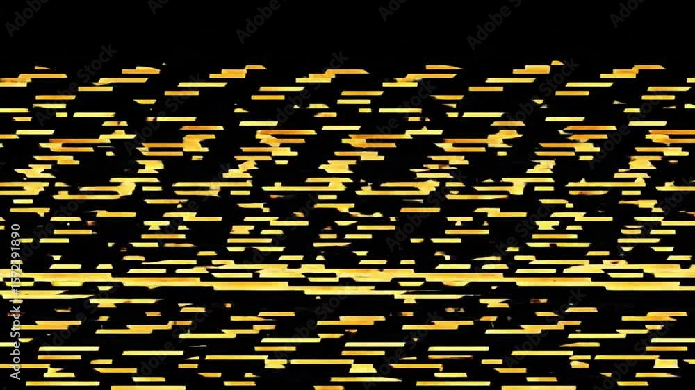 Aufkleber abstract golden horizontal lines on a black background creating a chaotic pattern design look