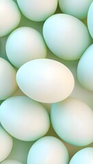 a cluster of eggs with light blue hues.