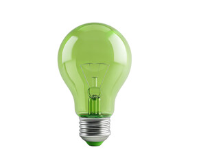 Green Idea Light Bulb Concept Creative Energy Innovation Inspiration on transparent background