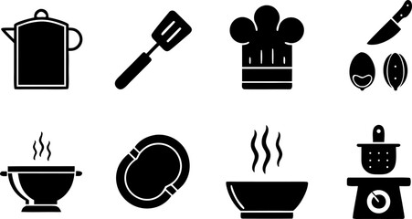 cooking vector icon set  kitchen illustration sign.eps