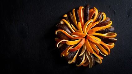 an orange and chocolate cake.