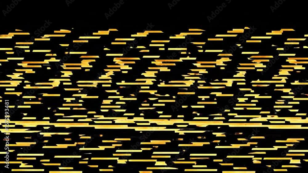 Poster a dark background with many horizontal yellow lines scattered across the entire area of the image
