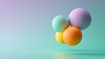 colorful abstract spheres floating in an ethereal space.