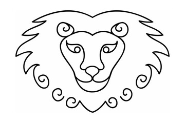 Stylized lion head with swirling mane face