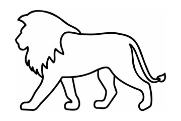 Majestic lion walking profile king of the jungle