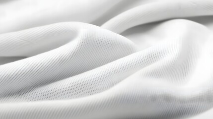 Soft White Fabric Texture Close Up Detailed Wrinkled Cotton Cloth Background