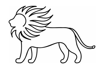 Majestic lion profile with flowing mane animal wildlife