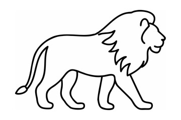 Majestic lion walking profile animal mammal