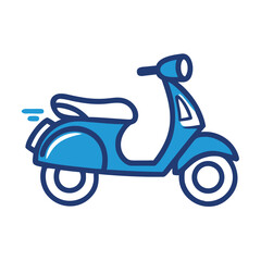 Obraz premium A blue vintage scooter isolated on white background