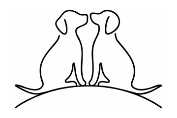Two dogs facing each other canine animal