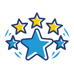 Fototapeta premium Five stars represent a top rating for service or product