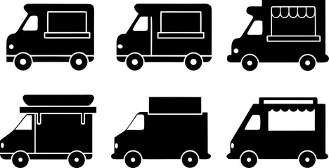 food truck pictograms on white background  vehicle.eps