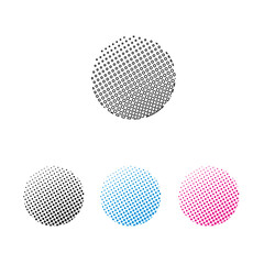 round shape vector icons, line and colored icons