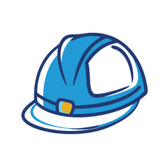 Fototapeta premium A blue construction helmet provides safety on the job site