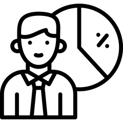 percentage icon illustration design with outline