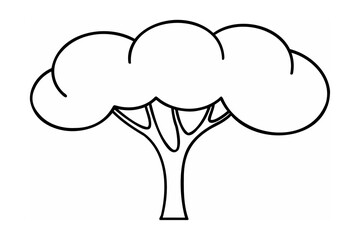 Stylized tree with rounded canopy and branching trunk