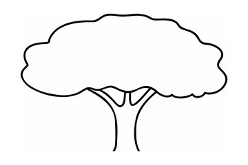 Stylized Tree Outline black and white nature