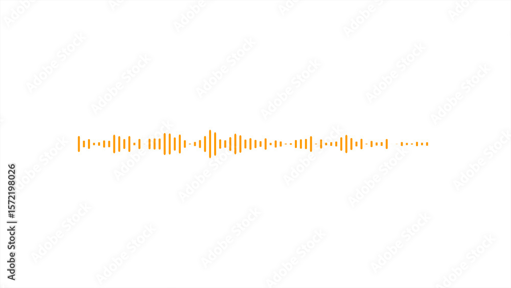 Poster sound wave isolated on black background. audio waveform with frequency animated lines.