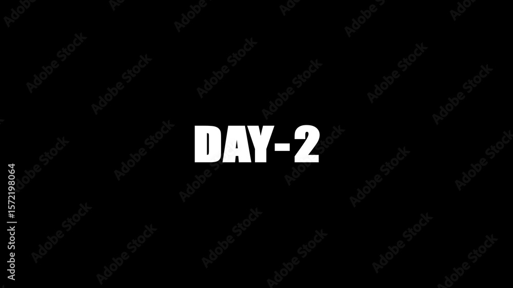 Fototapete day-2: text icon on a black background. days countdown text background. icon calendar day, number 2