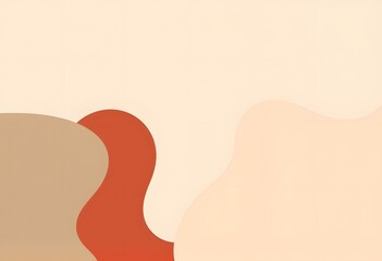 Minimalist Flat Vector Background with Organic Flowing Shapes