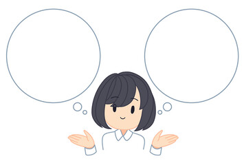 二つのことを考える女性