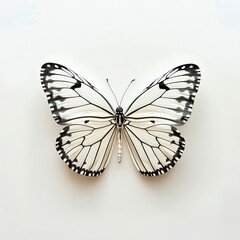 Fototapeta premium Elegant black and white butterfly with symmetrical wings