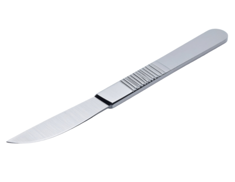 Surgical scalpel with sharp blade for medical procedures, precision cutting, and surgical use, isolated on white background