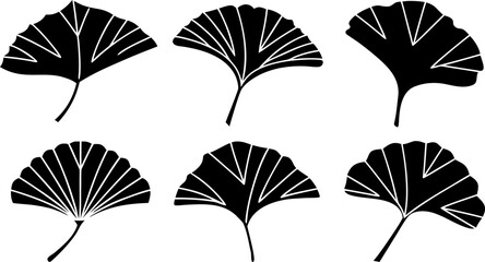 ginkgo leaf silhouettes.eps
