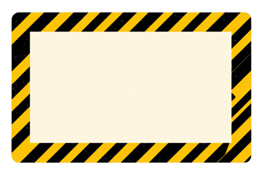 Blank warning label, yellow and black diagonal stripes