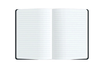 Open notebook with lined pages