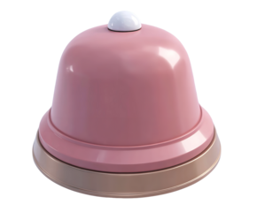 Pink Service Bell Hotel Help Desk Tool Front Desk Reception Call Bell for on transparent background
