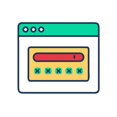 Password input field design for secure webpage login, enhancing user experience. Ideal for cybersecurity websites, apps, or user interface projects.
