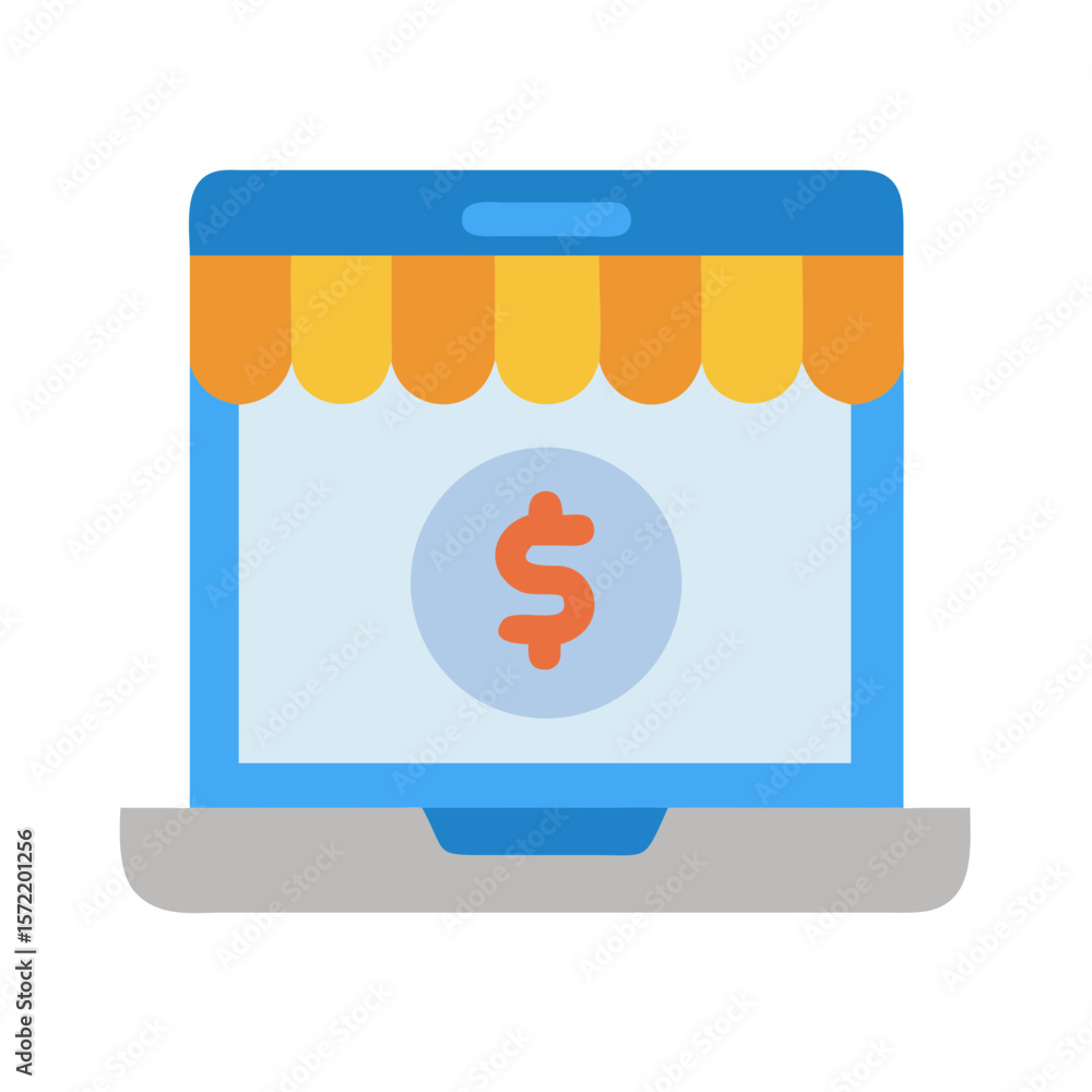 Poster digital storefront displayed on a laptop computer screen mockup