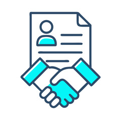 Abstract Icon Image: Agreement Contract with Handshake Deal