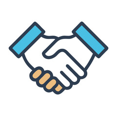 Minimalist handshake icon representing business partnership and cooperation