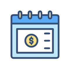 Calendar icon with dollar symbol representing financial planning