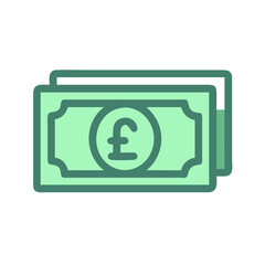 Illustration of British pound sterling banknotes, financial symbol