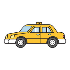 Yellow Taxi Flat Icon &mdash; Colorful Front View Transport Symbol