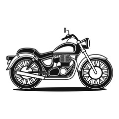 Fototapeta premium Black Silhouette of Classic Motorcycle — Bold Vector Icon