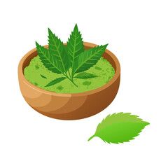 Herbal Cannabis Product in a Wooden Bowl
